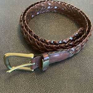 Braided Leather belt Brown size 38/95